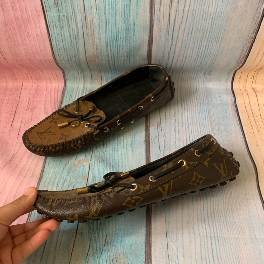 Louis Vuitton Gloria Brown Monogram flat Loafers - Picture 5 of 15